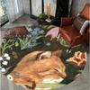 Artistic Cat Round Rug Oil Painting Style Home Decor Animal Pattern Carpet Soft Non-Slip Floor Mat for Living Room Bedroom