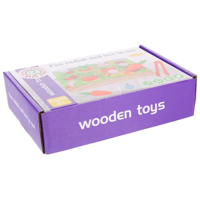 Wooden Arcade Game Fishing Bees Carrots Magnetic Fishing Rod