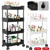 For Multi-Layer Trolley Rack Kitchen Floor Bedroom Organizer Cart Wheeled Bathroom Storage Rack Shelves Kitchen