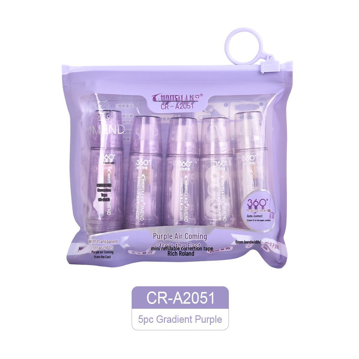 Changli Gradient Rotating Correction Tape, Replaceable Core, 360° Japanese Style White-out for Girls Instagram.