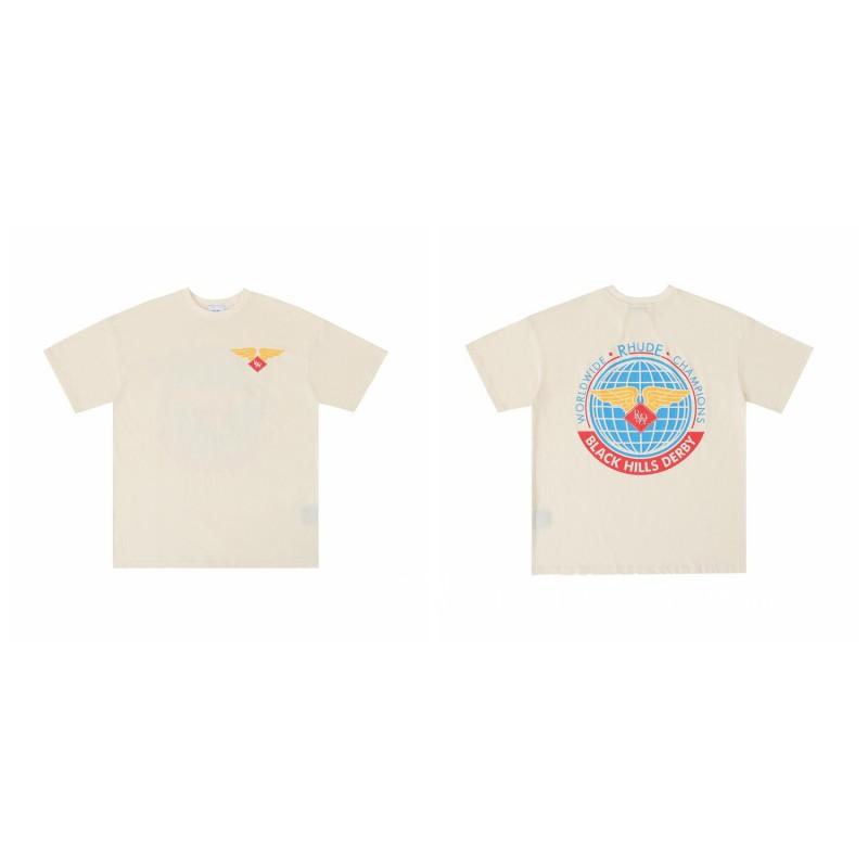 High Street Vintage T-Shirt Couples Loose Fit Crew Neck Short Sleeve Letter Print Casual Top