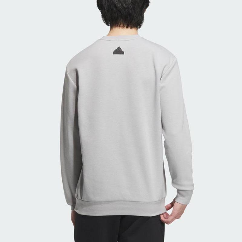 adidas City Escape Letter Logo Print Pullover Sweatshirt Men Tops Light-Grey IT3962