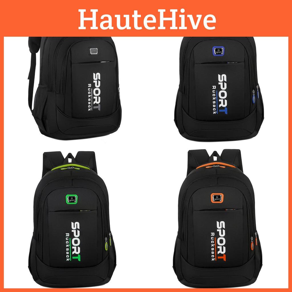 Letter Print Sport Breathable Oxford Backpack Laptop Bag Ergonomic Commute Gift