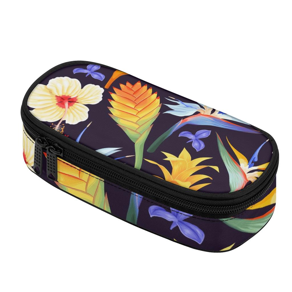 School Pencil Case High Capacity 300D Polyester Secure Zipper with Mesh Pocket Removable Divider and Pen Slots for Students