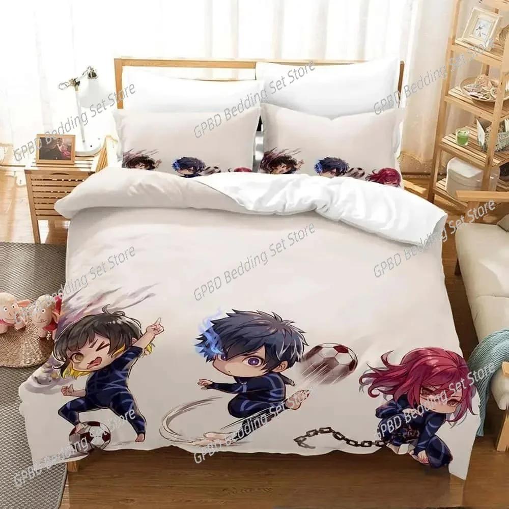 Fashion 3D Print Anime Blue Lock Comfortable Duvet Quilt Cover Pillowcase Bedding Set Children Bedroom Decoration Home Textile