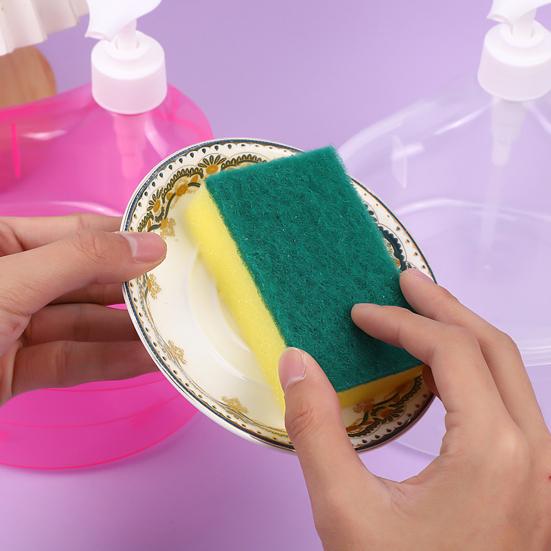 Kitchen Soap Dispenser with Quick-Drying Sponge Holder Quick Drying Removable Refillable Drip Tray One-Hand Operation Anti-Slip Base Kitchen