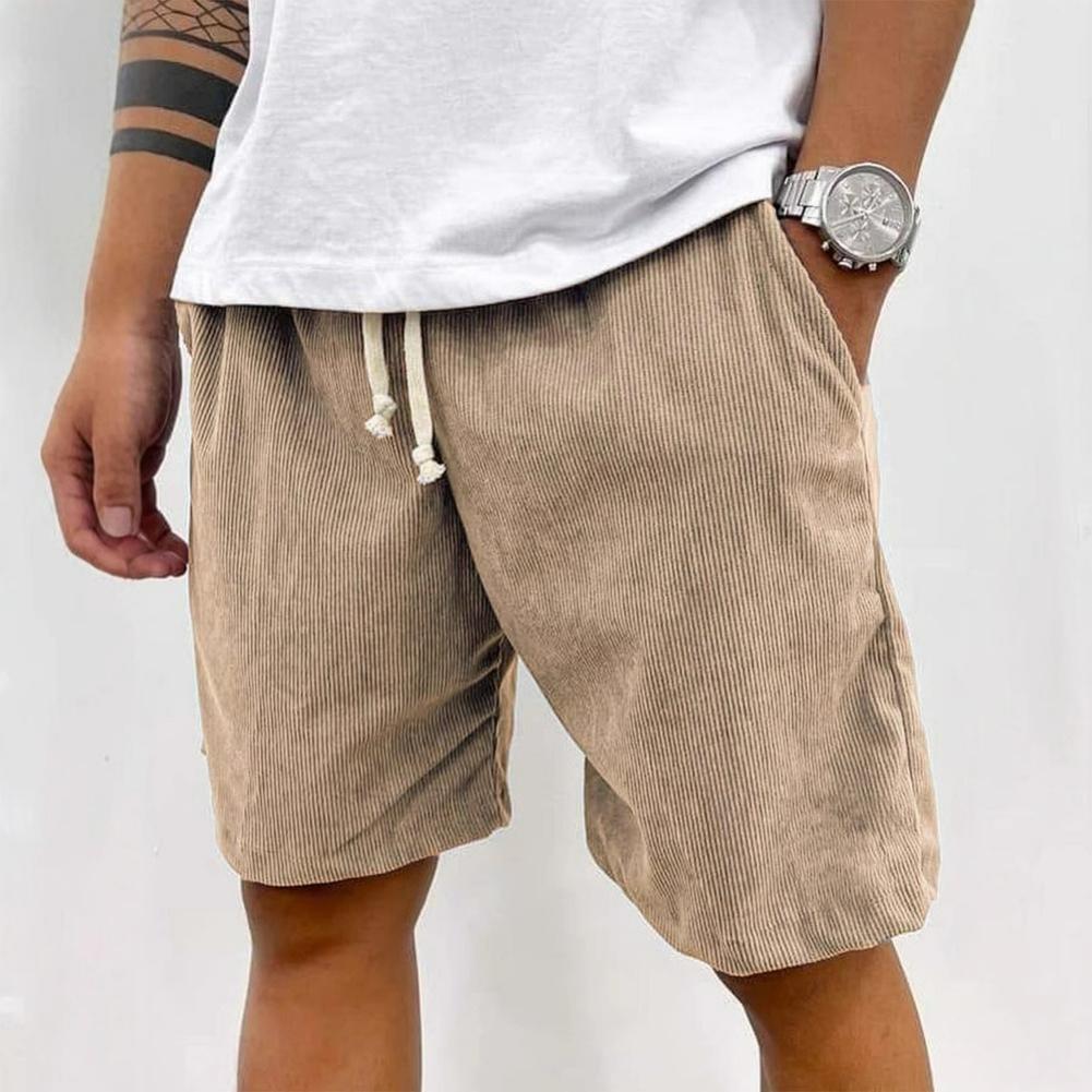 Men's Summer Casual Drawstring Corduroy Retro Shorts