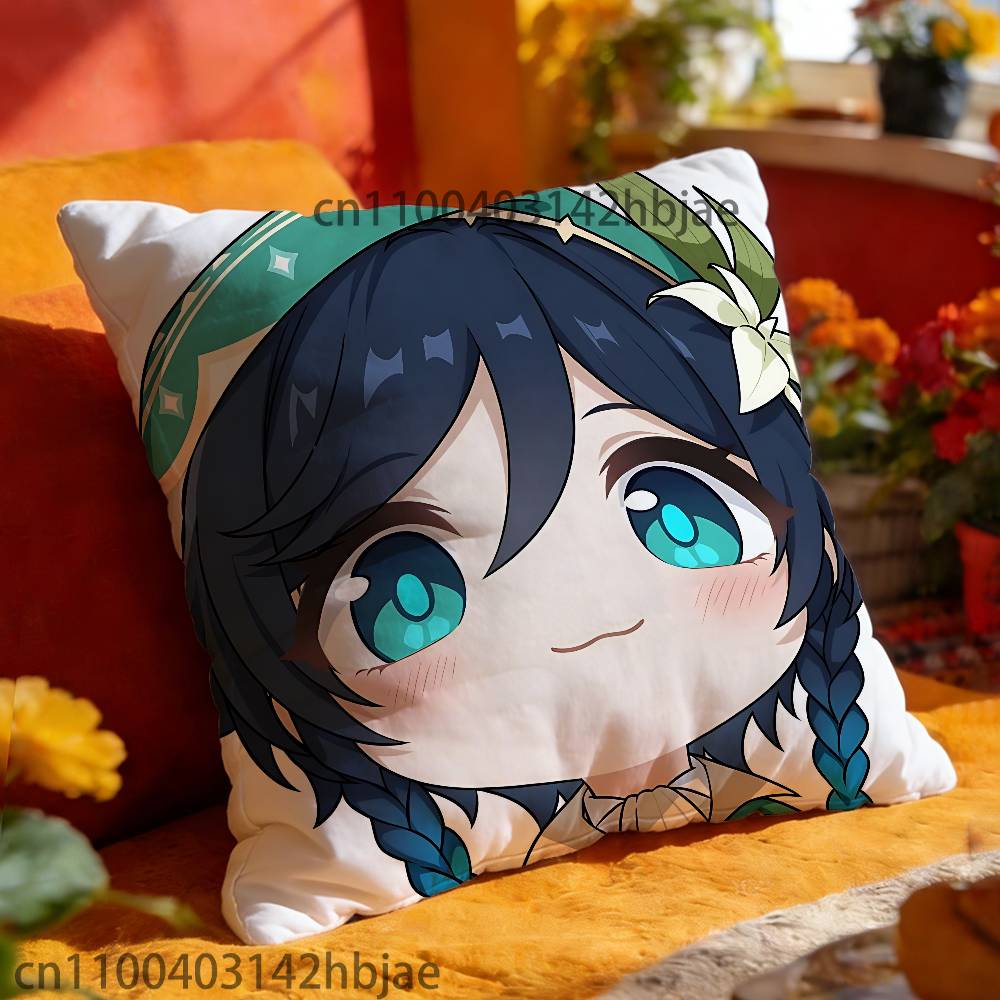 Venti Chibi Pillow Case Print Polyester Fiber 40X40 cm Home Sofa Throw Cushion Cover Decoration