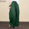 Ponadgabarytowe damskie spodnie z szerokimi nogawkami w jednolitym kolorze, luźne, długie spodnie rozszerzane