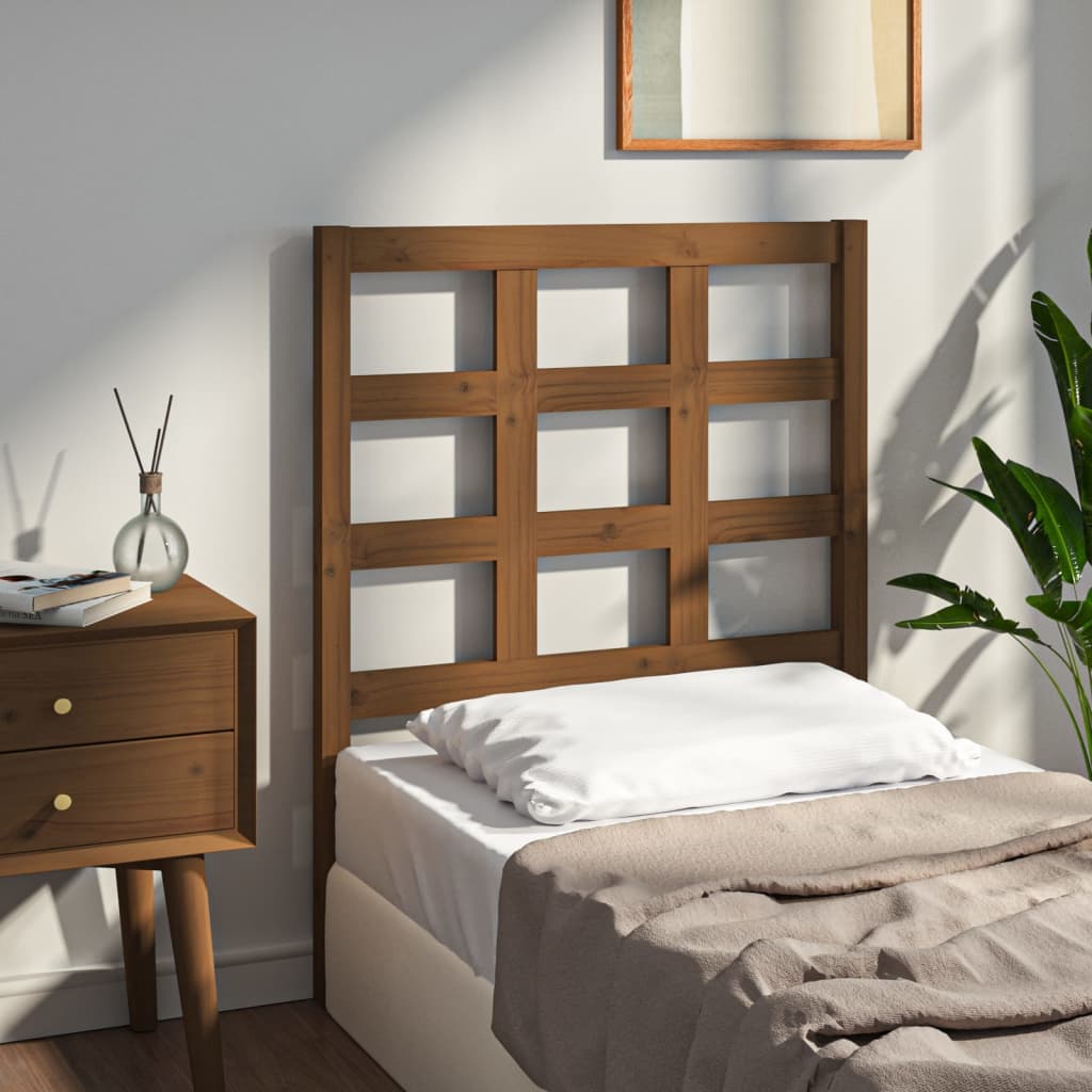 Headboard Honey Brown 80.5 X 4 X 100 Cm Solid Pine Wood