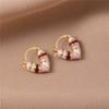 Korean Love Heart Hoop Earrings for Women Jewelry Party Gift
