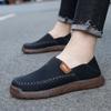 Large size 2025 autumn new hand-stitched trend non-slip and wear-resistant one-pedal soft-soled casual men's shoes