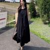 Women's Casual Sleeveless Pleated A-line Dress with Hollow-Out Design