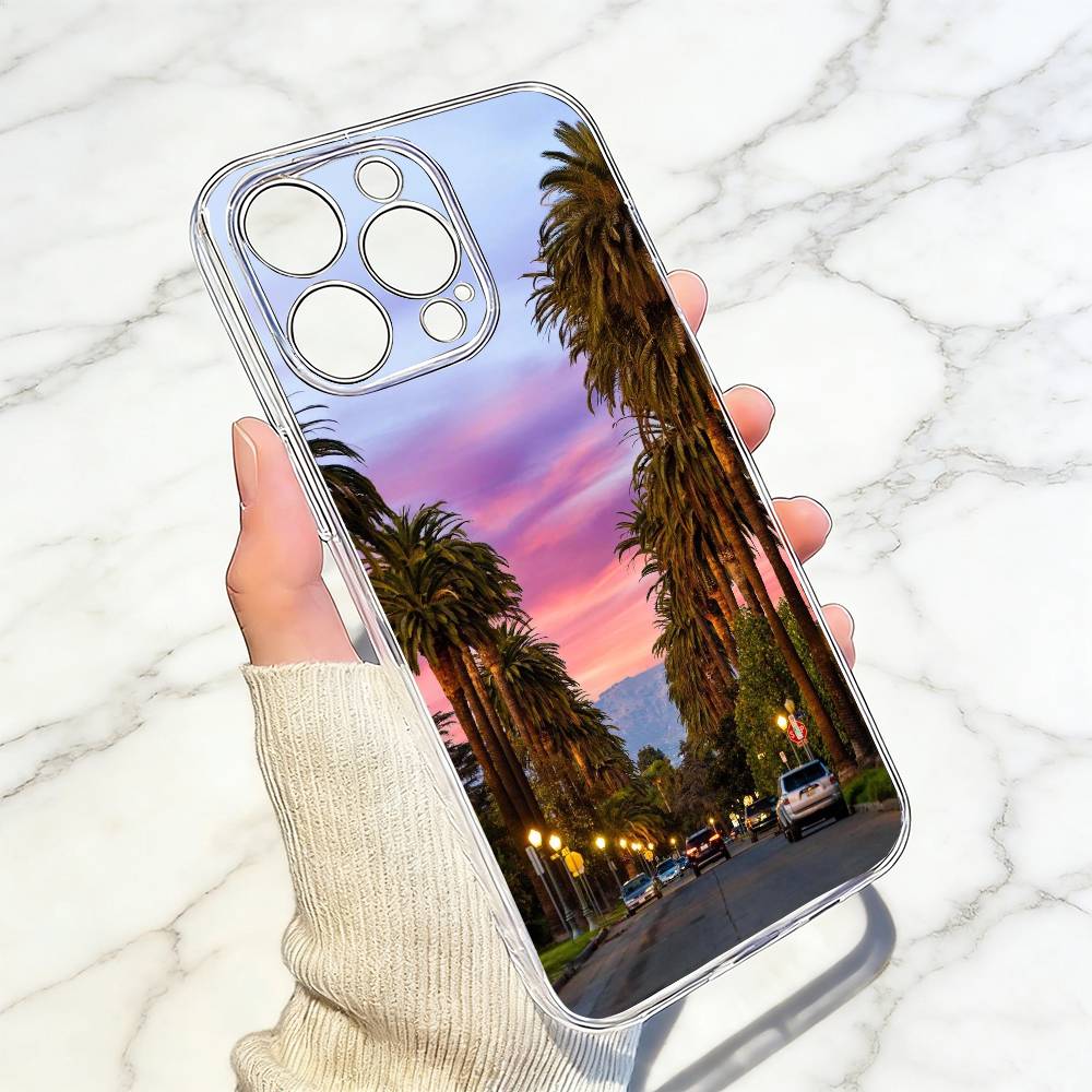 Sunset  Phone Case For iPhone 17 16 15 14 13 12 11 Mini Pro Max Plus Transparent Cover