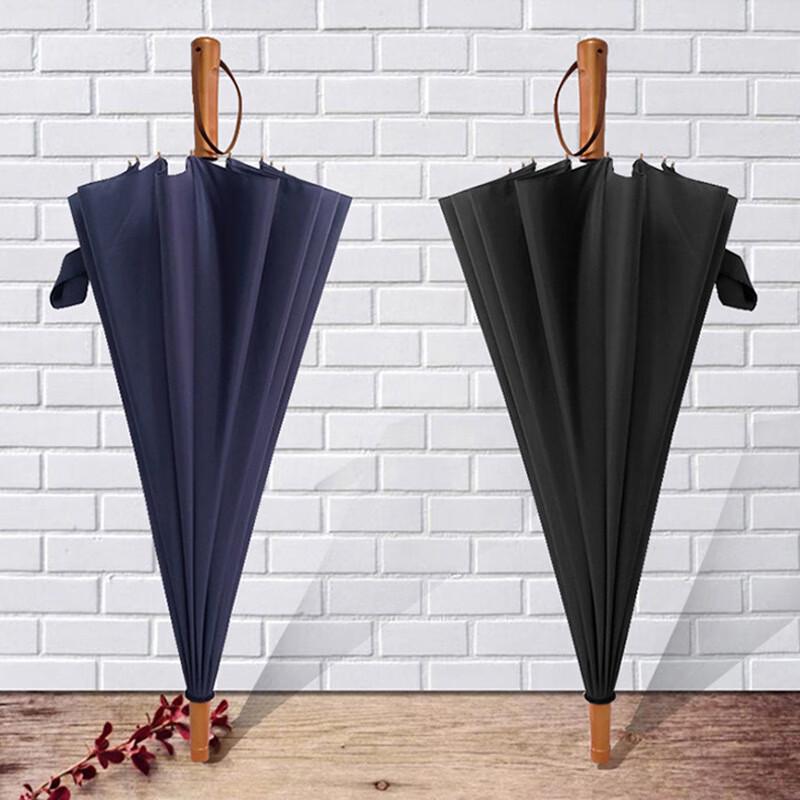 Nanqiao 16-Rib Semi-Automatic Business Umbrella with Wood Handle