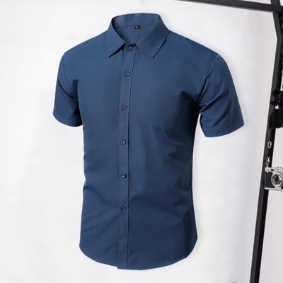 Camicia da Uomo Maniche Corte Colletto Classico Slim Fit Monopetto Lavoro Casual Camicia da Abito Top Abbigliamento da Ufficio