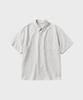 NONBLANK Crease Stripe Crop Hs Shirt_Black Stripe