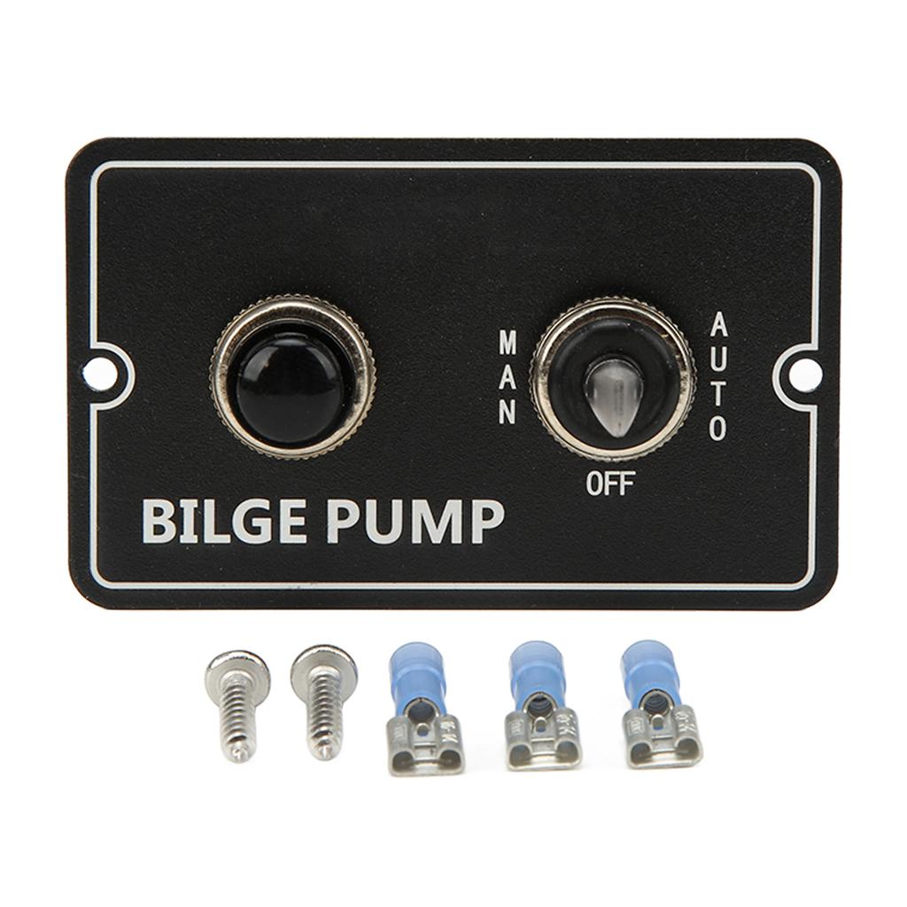 Bilge Pump Switch Aluminum Rocker Toggle Switch Manual Auto for Boat Marine 12 24V 15A LED Indicator