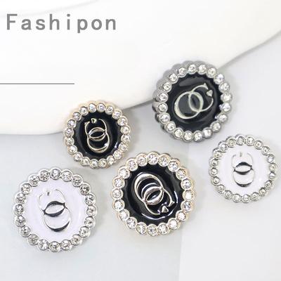Cappotto con bottoni in plastica Bottoni per abito da donna Set di diamanti a punta galvanizzati Gemelli per polsini da abito Bottoni di alta gamma per cardigan