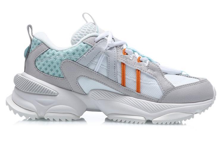 Li Ning Nebula M1 Textile, Synthetic Leather Cushioning Low Top Sports Casual Shoes Women's White Gray AGCQ244-1