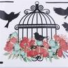 Colorful Flower Birdcage Wall Sticker Decals Flying Birds Plants Adhesive Room Wallpaper Decor