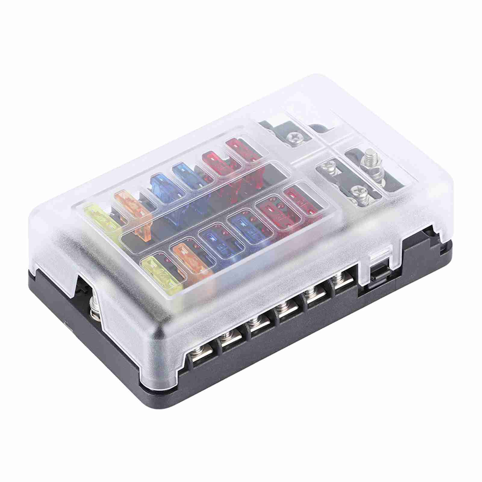 

Fuse Box Holder 12 Way Blade W LED Light Waterproof Block Universal for Automotive Marine Yacht