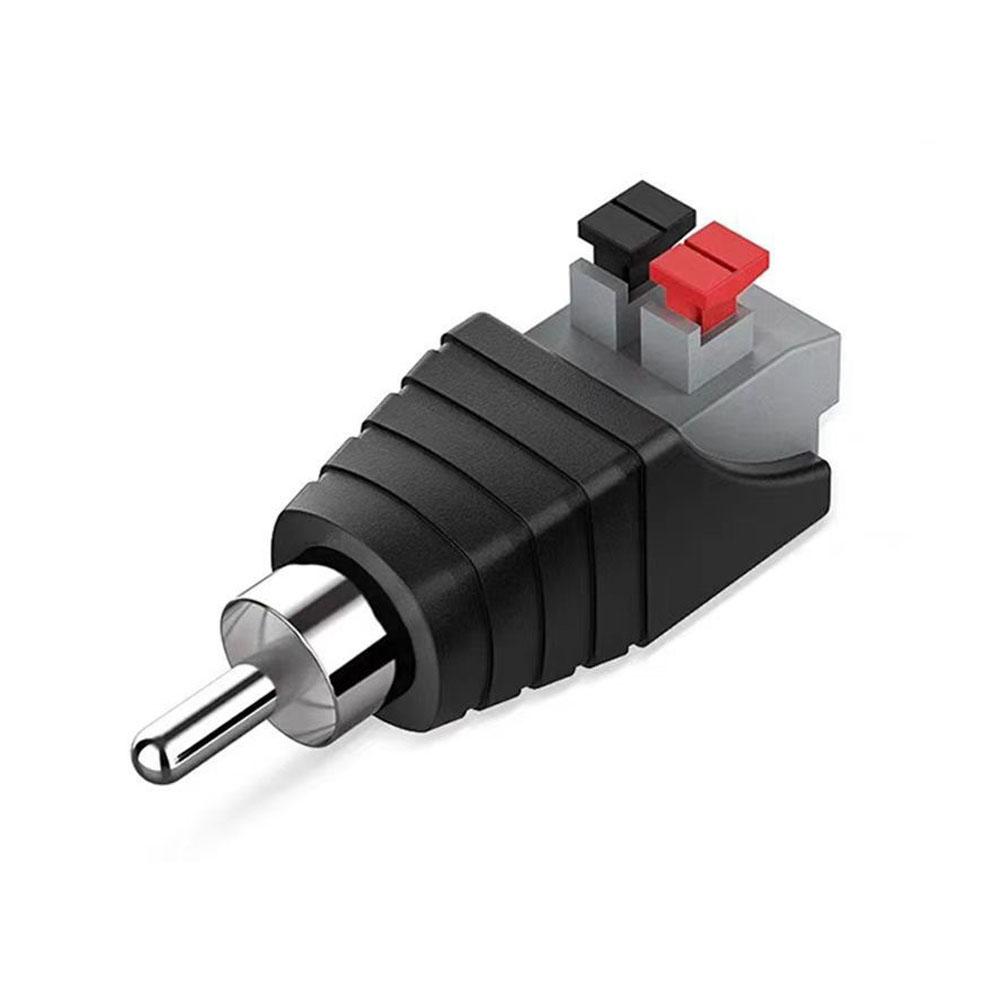 1/2PCS RCA Plug Male Female Connectors RCA Lotus Head Welding-free Audio Speaker Press Type Terminal AV Plug Socket Cable Adapte