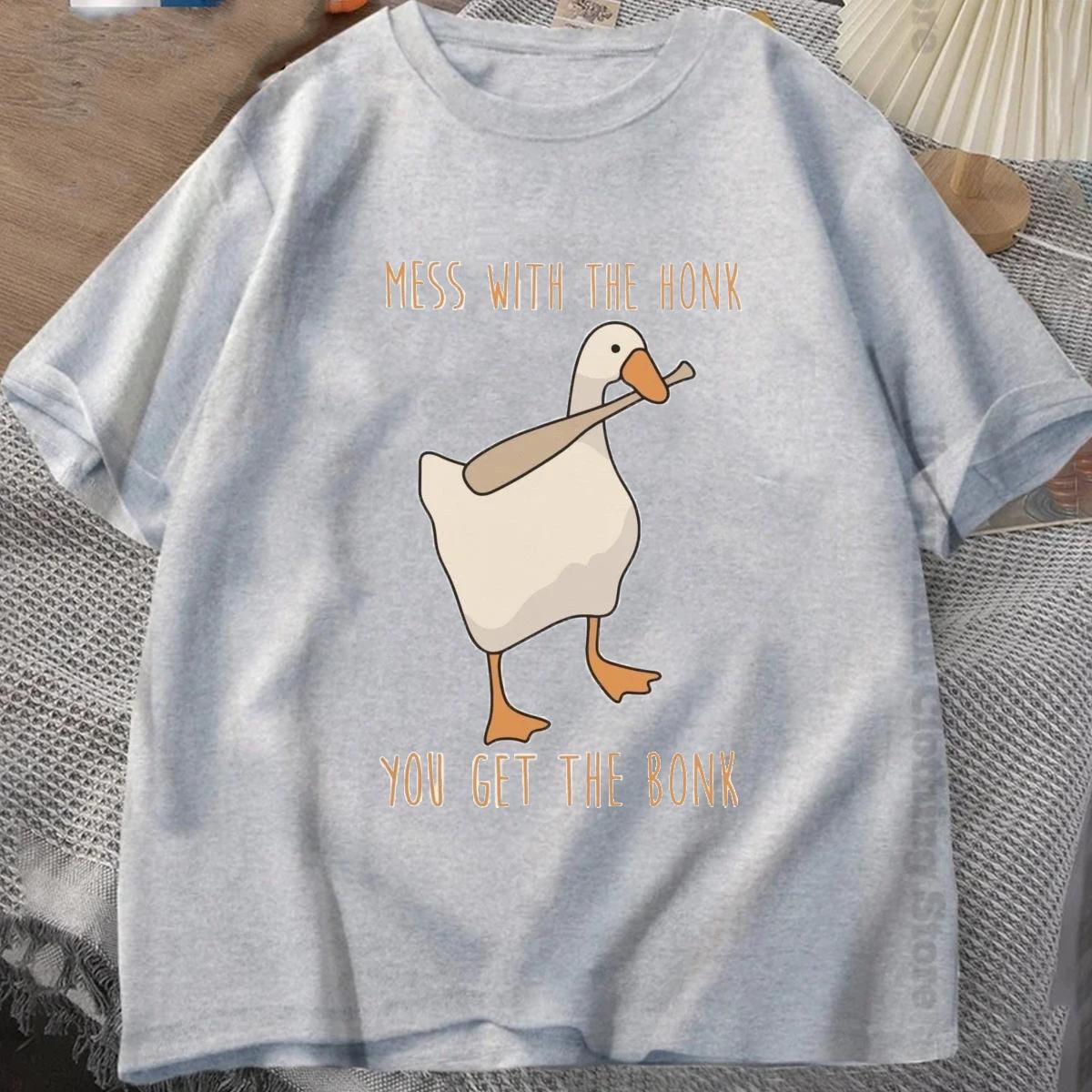 

Літня мода Чоловічі футболки Funny Untitled Goose Game Tops Чоловіки Жінки Бавовняна вільна футболка Mess With The Honk You Get The Bonk T-shirt L
