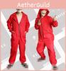 Costum de cosplay Salvador Dali Money Heist pentru adulți, în salopetă roșie elegantă