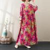 Long Sleeve Plus Size Cotton Linen Vintage Floral New In Dresses for Women Casual Loose Spring Autumn Dress