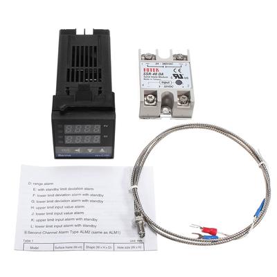 REX C100FK02 V*DN Contrôleur de Température Intelligent Sortie SSR + SSR 40 DA + Thermocouple Sonde K + Dissipateur Thermique