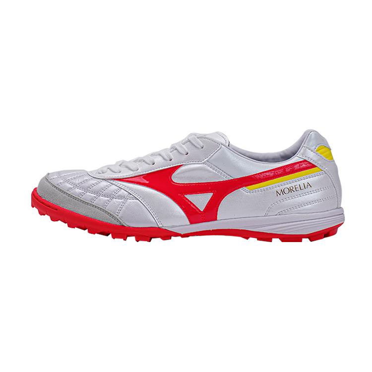 Mizuno Morelia Round Toe Lace-Up Sala Japan Cross Stitch TF Unisex Football Shoes White Red Q1GB230064