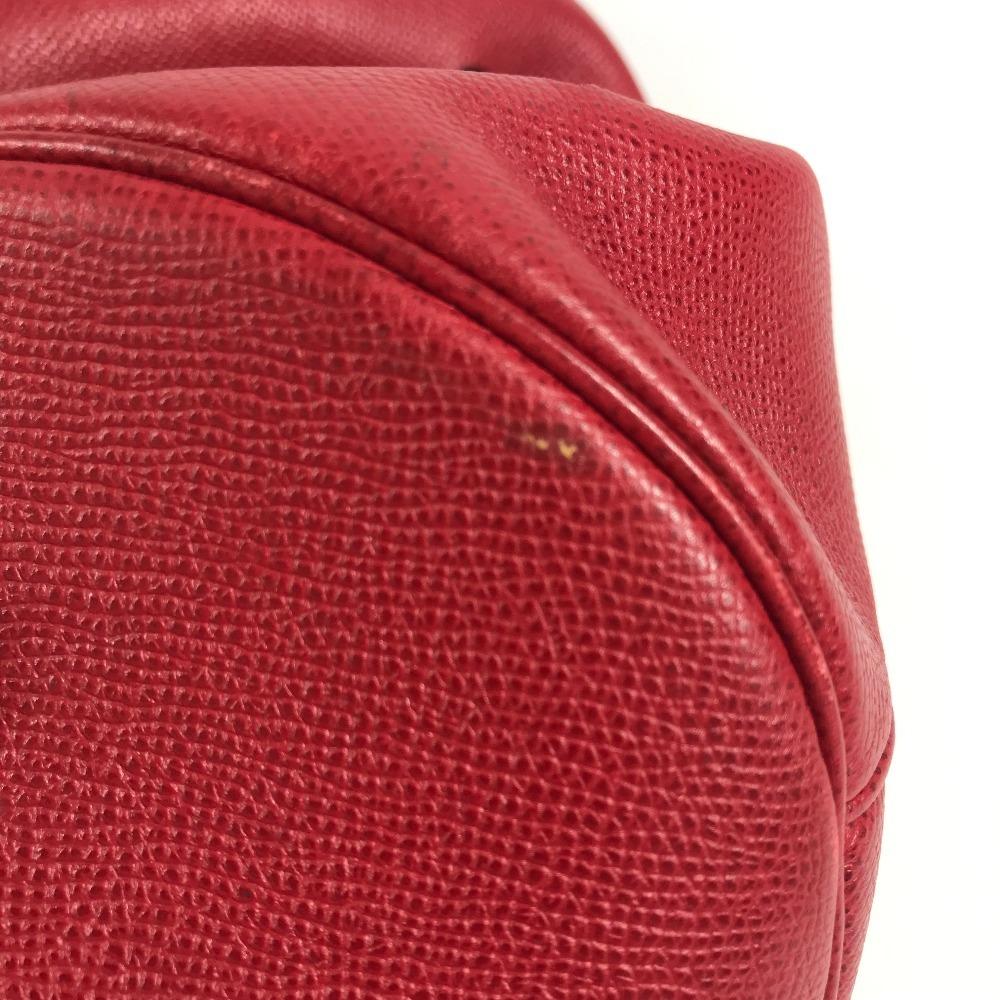 HERMES Tassel fringe Manjoire Drawstring bag Shoulder Bag Courchevel Red