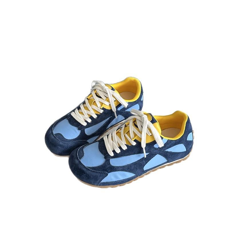 2025 Summer New Retro Color Matching Forrest Gump Shoes Women's Versatile Casual Sports Shoes Flat Comfortable Lace-up German Training Shoes