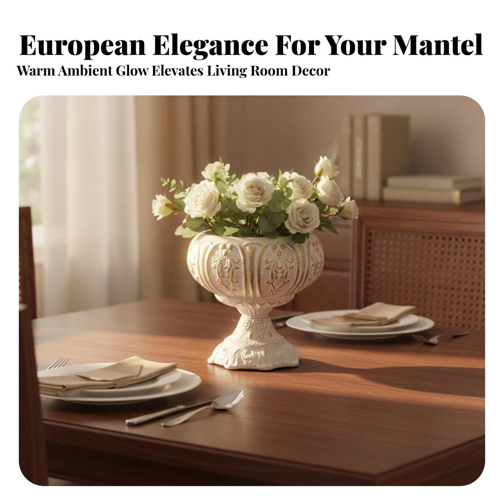 Decorative Pedestal Vase Vintage with Ornate Vessel Traditional