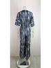 2025 Women's European & American V-Neck Tie-Up Jumpsuit - Sexy Loose Autumn Wear, 3/4 Sleeves.