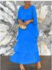 Elegant Chiffon Fashion Trendy Mesh Bat Sleeve Maxi Long Dress