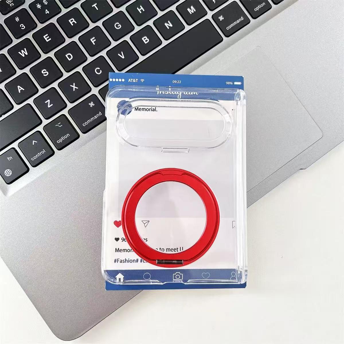 Huawei PuraXmax Magnetic Ring Case - Transparent, Rotating Stand, Foldable Hard Shell. Huawei Pura X Max