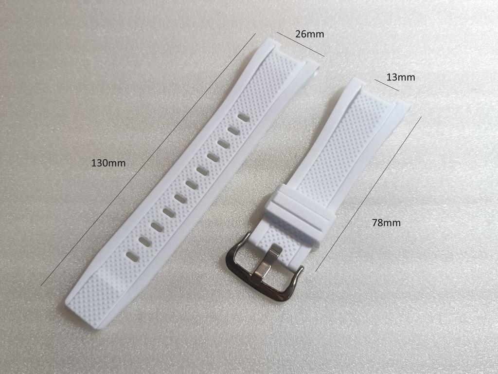 CASIO Rubber GST Compatible with [ ] G-SHOCK Strap, Waterproof, White, (Compatible GST)