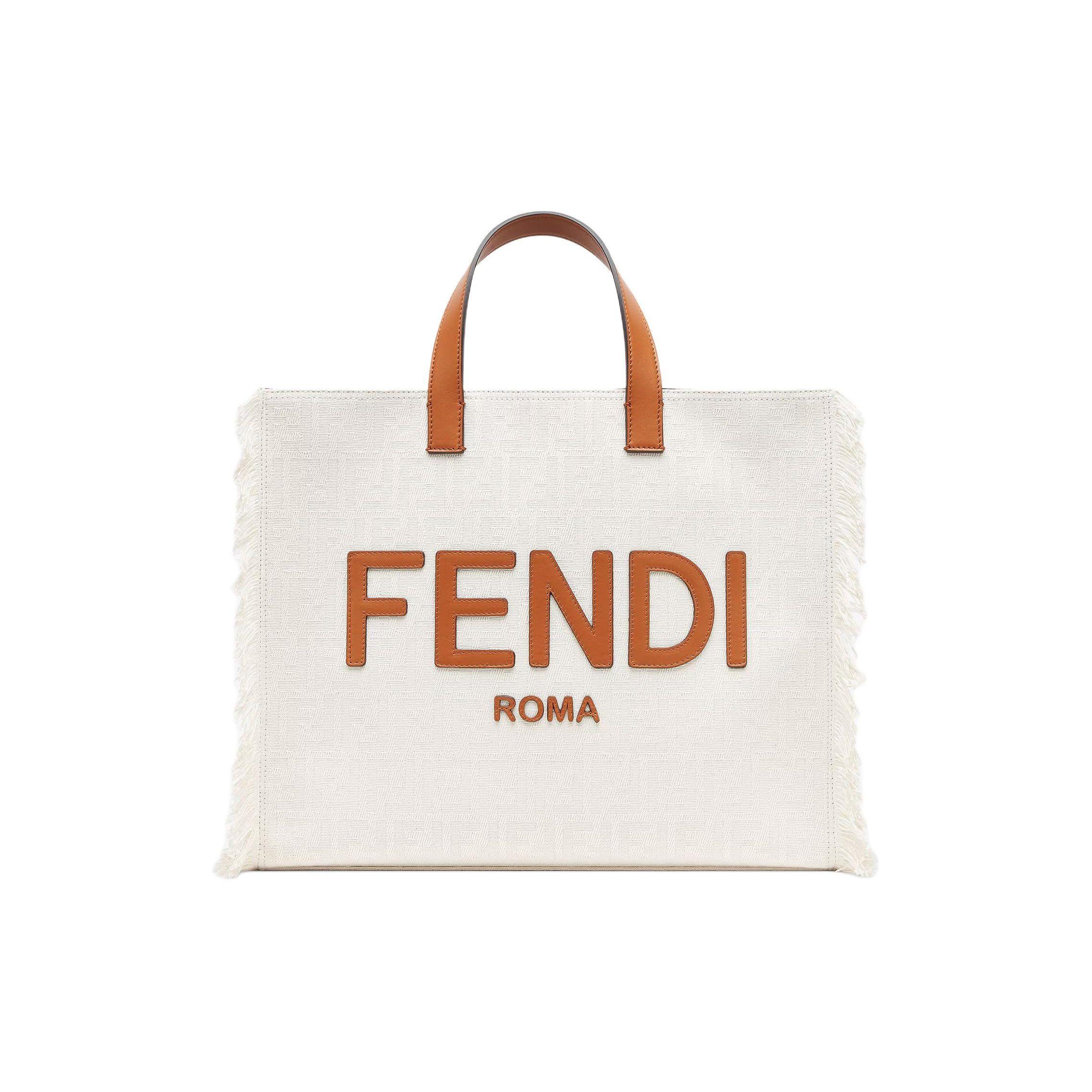 

Fendi Logo Jacquard And Leather Tote Bag Unisex Tote Bags White 7VA591-ARB2-F1DZP Basic Set (Bag+Dust Bag)