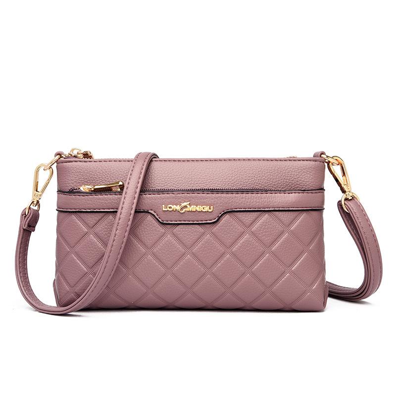 

Bag Women s 2025 New Fashion Rhombus Trend Women s Bag Change Bag Shoulder Crossbody Bag Mobile Phone Bag Clutch Bag фиолетовый