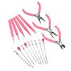 6 Style Pink Pliers Jewelry Making Tool Kits Mix Needle Spoon Tool Round Nose Plier Side Tweezers for Make DIY