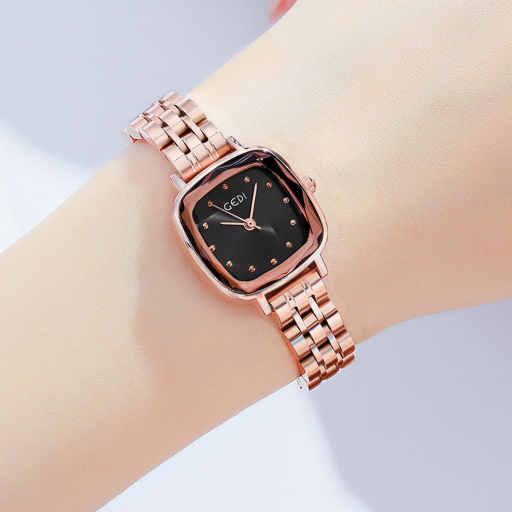 Steel Belt Watch Women'S Fashion Square Watch Casual Waterproof Quartz Watch