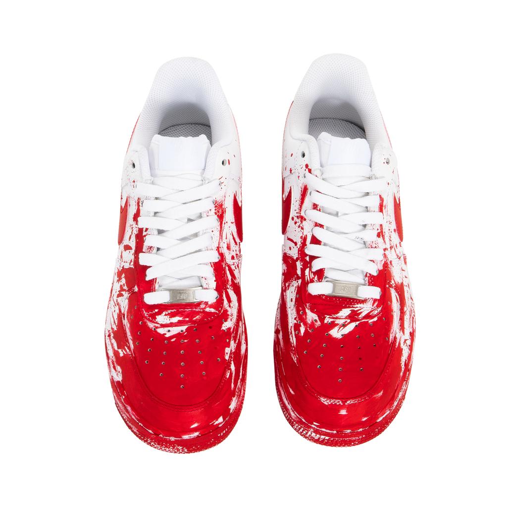Nike Air Force 1 3 Volte Laboratorio Antiscivolo Resistente all'Abrasione Scarpe da Skateboard Basse Unisex Bianco Rosso CW2288-111(TeamP-S-BOX)