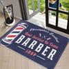 Retro Barber Shop Print Indoor Floor Mat Slip-resistant and Durable Entrance Carpet Barber Shop  Foyer Retro Decorative Foot Mat