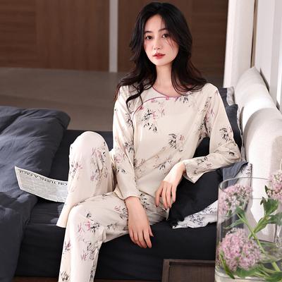Pajamas Women'S Pure Cotton Long-Sleeved New Chinese Style Retro Loungewear Set