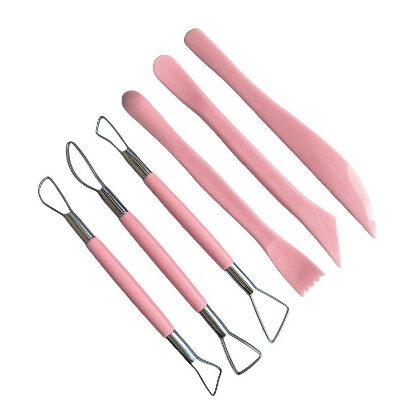 Ceramic Clay Sculpting & Carving Tool Set - 6-Piece Plastic Kit for DIY Art