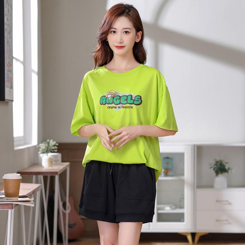 2024 Women's Summer Sportswear Set: Thin Style, Versatile Short Sleeve Top & Shorts, Small Size