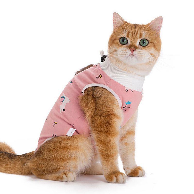 Cat Spaying Suit After Surgery - Anti-scratching Breathable Cartoon-style All-season Female Cat Surgical Gown