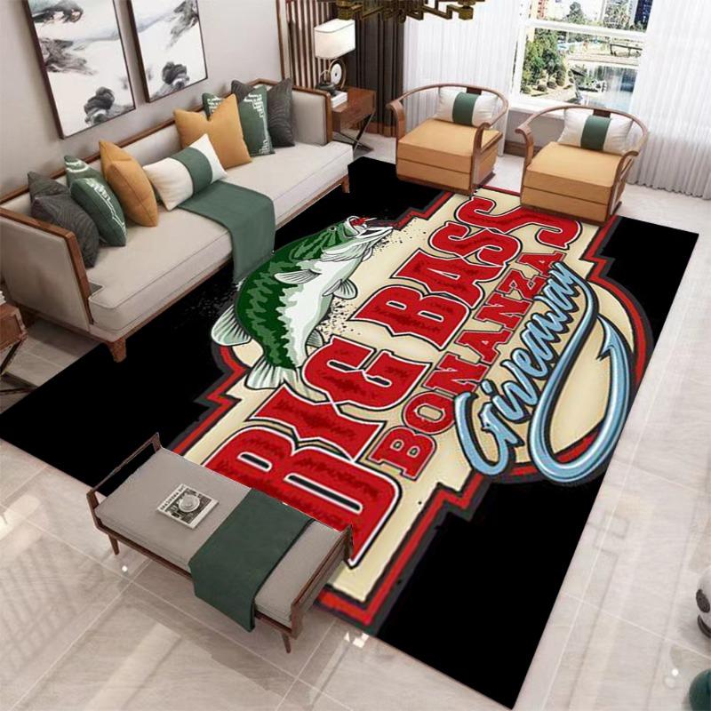 Bass Pro Shops Carpet in Semiia Rug for Living Room Fish Bedroom Big Area Nursery Art Print Children Carpets Home Decoration